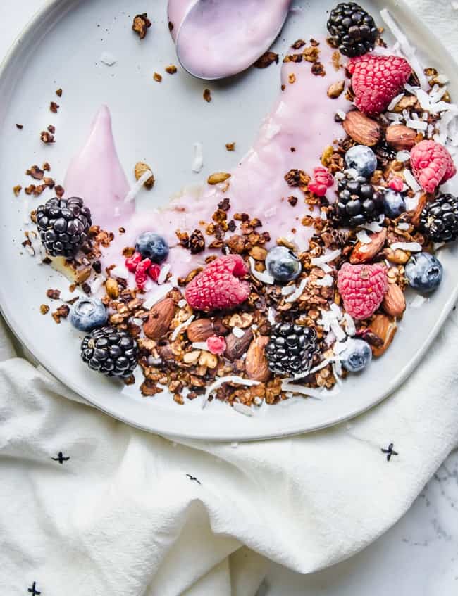 yogurt berry parfait with homemade granola