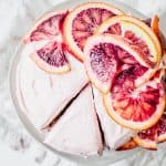 ginger spice cake with blood orange buttercream frosting