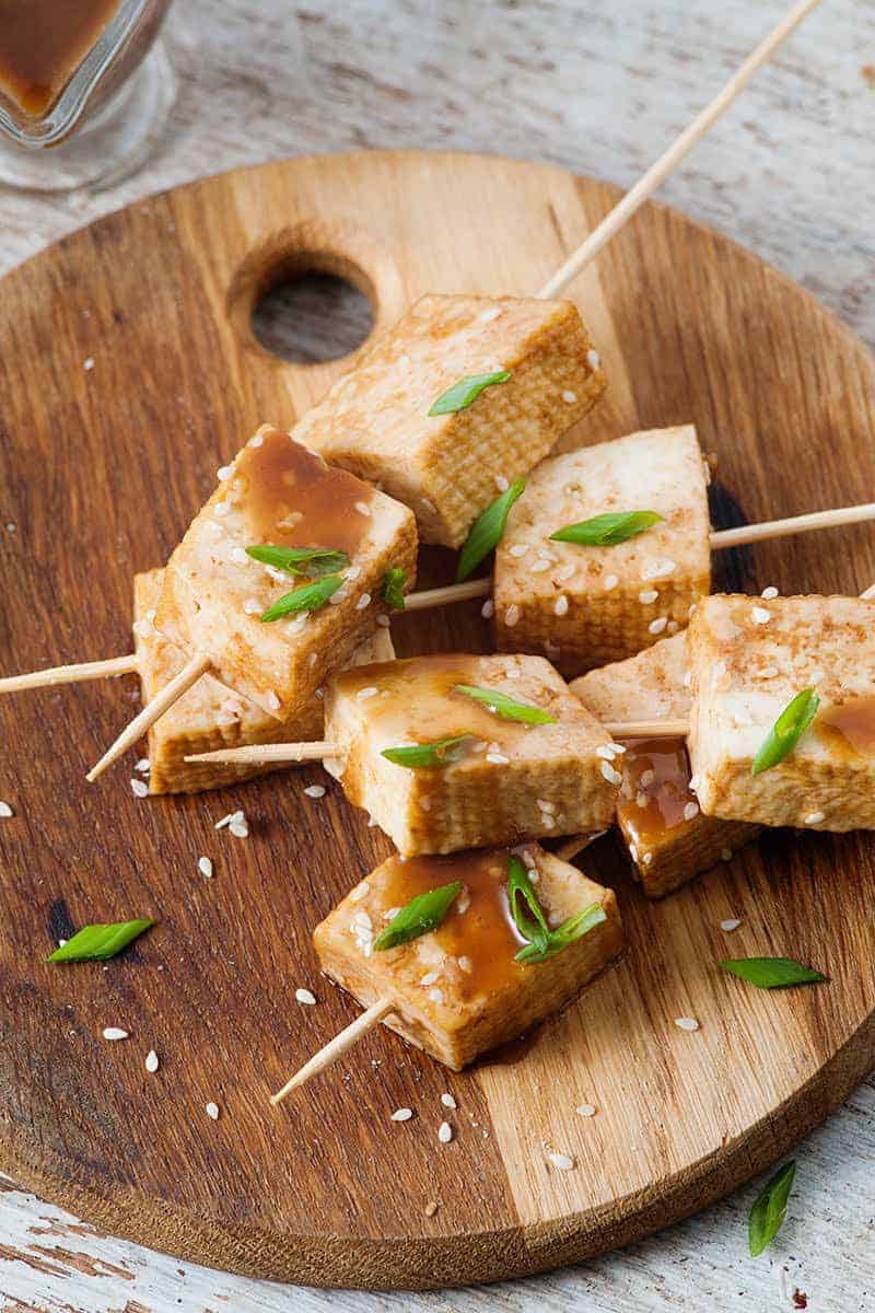 BBQ tofu skewers