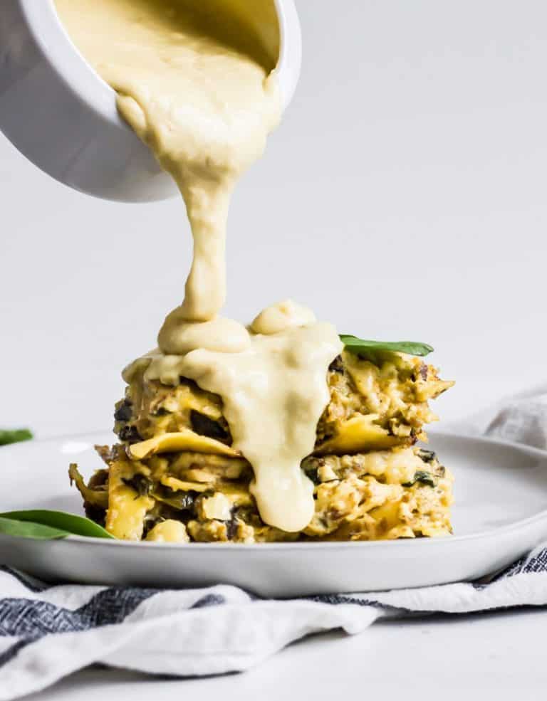 sausage, onion, mushroom breakfast lasagna