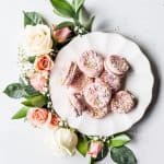 Beet + blood orange macarons