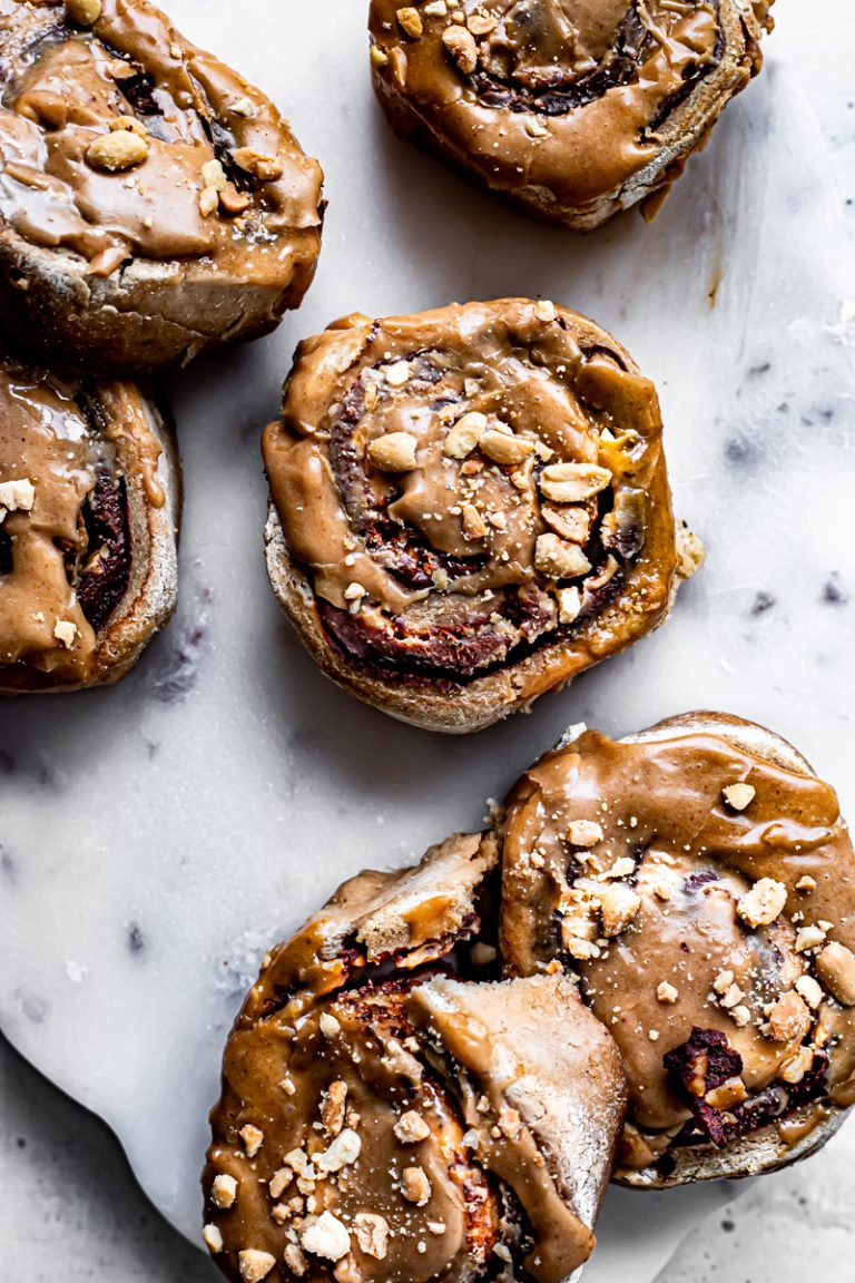gluten free vegan grain free snickers cinnamon rolls