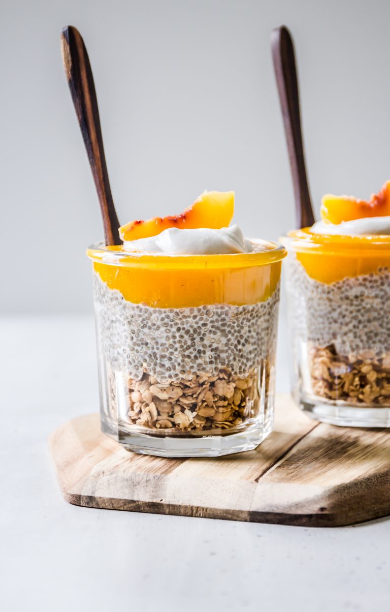 Peach Cobbler Chia Pudding