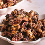 head on shot of trail mix in bowls
