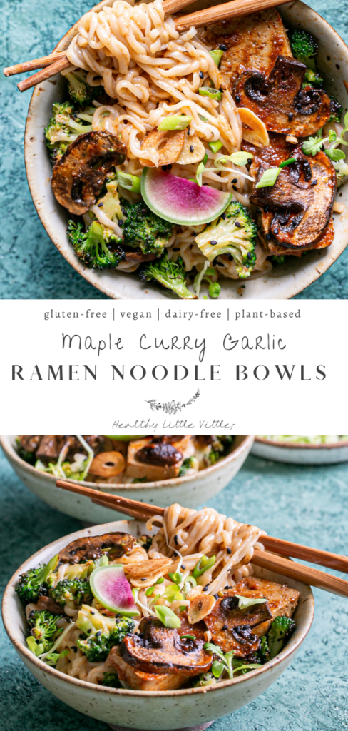 Maple Curry Garlic Ramen Noodle Bowls - Healthy Little Vittles