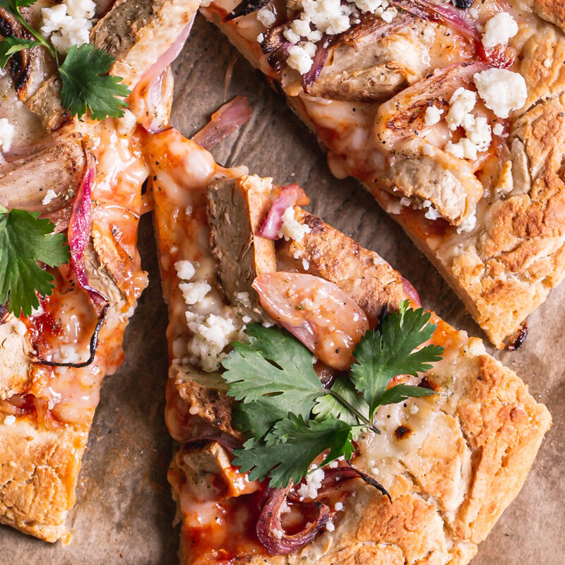 Vegan BBQ Chicken Pizza (Gluten-Free) - Healthy Little Vittles