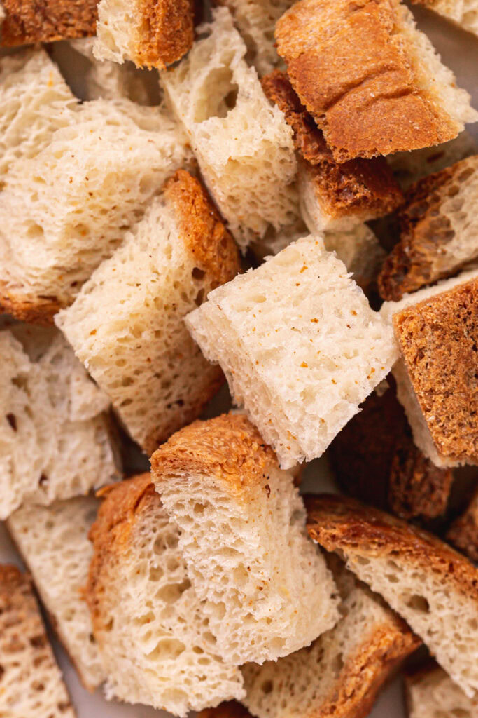 image of cubed bread