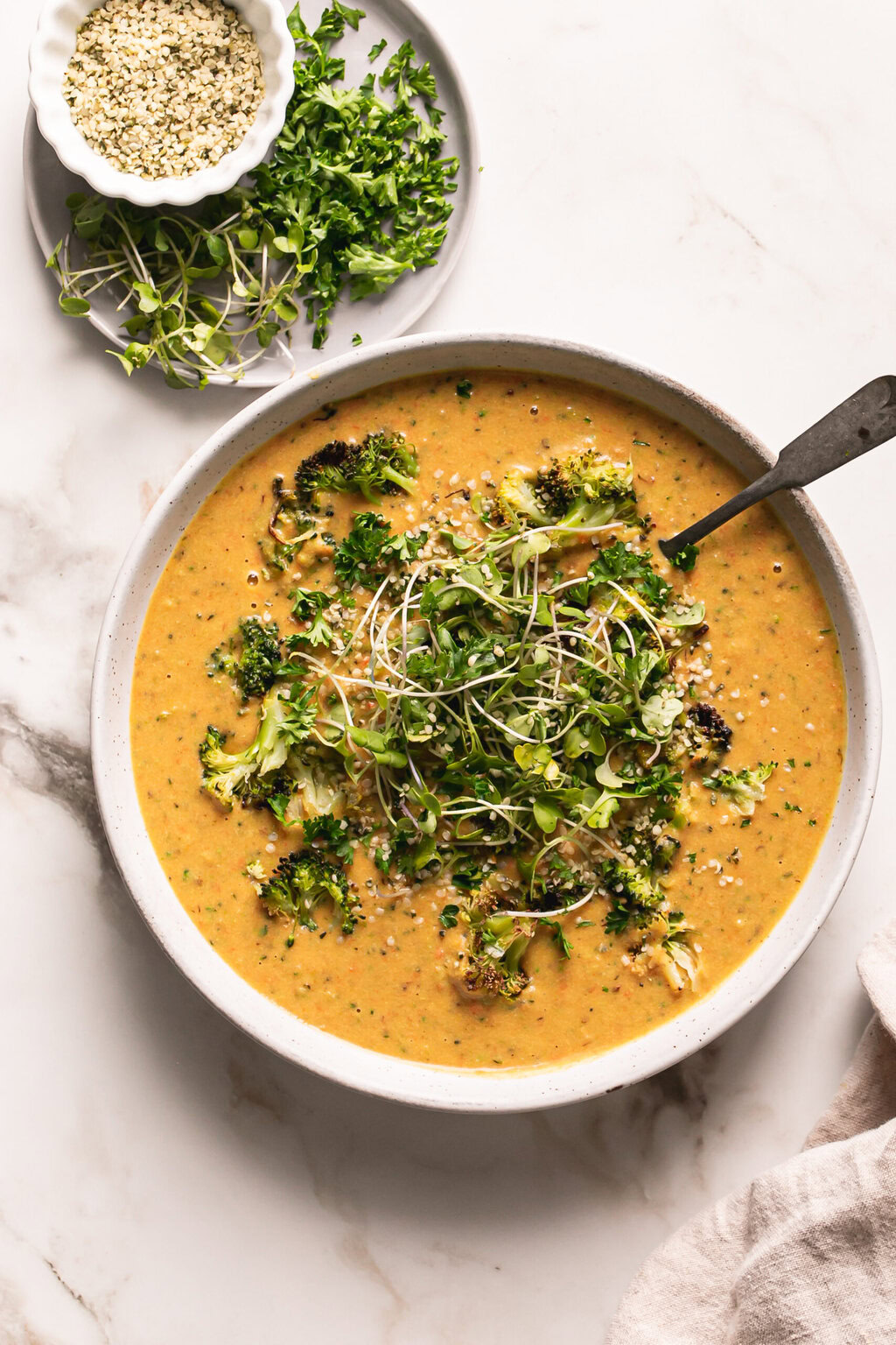 Cheesy Roasted Broccoli Potato Soup - Healthy Little Vittles