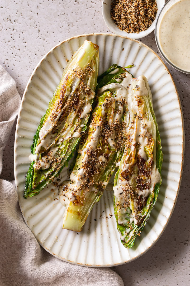 Grilled Romaine Caesar Salad with Toasted Breadcrumbs Healthy Little