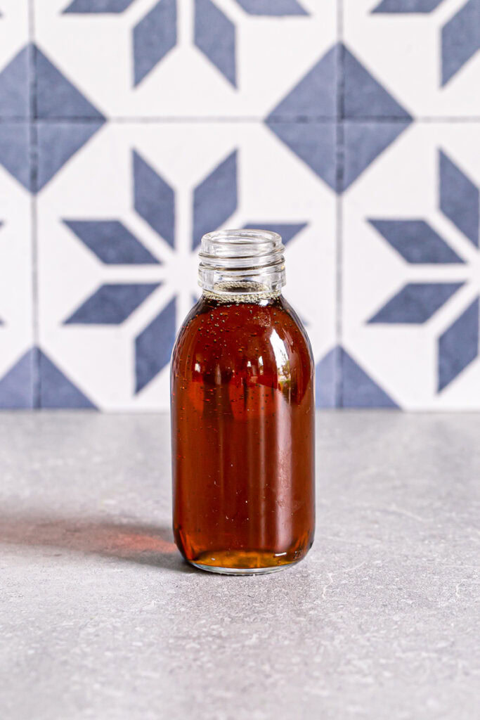 a small bottle of vanilla syrup