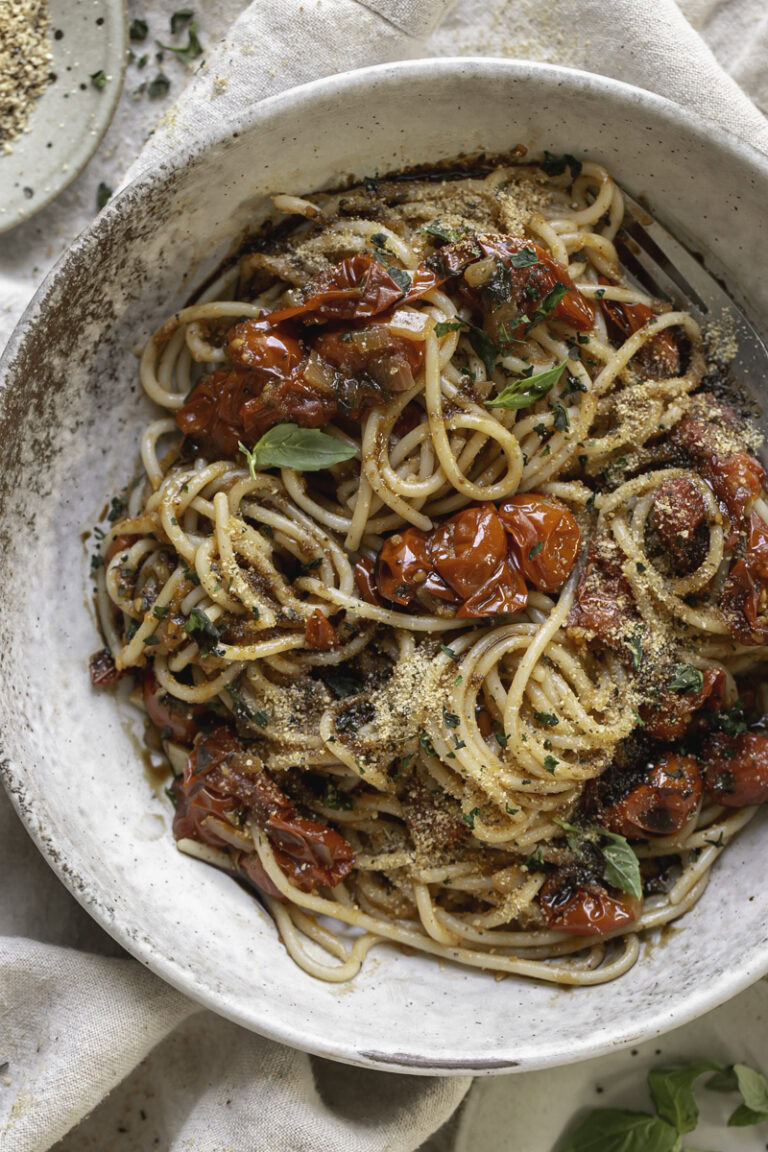 Cherry Tomato Bruschetta Pasta
