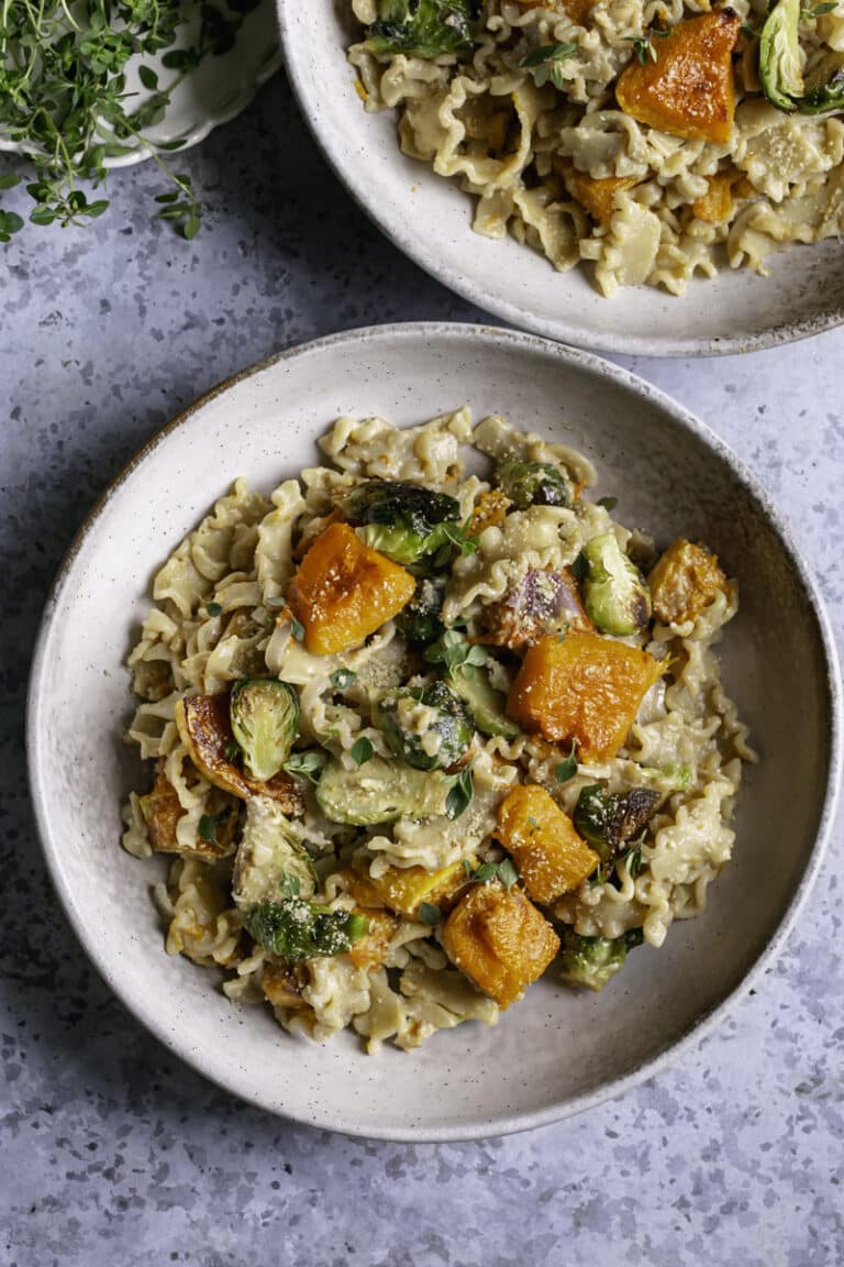 Buttery Butternut Squash and Brussels Sprouts Pasta