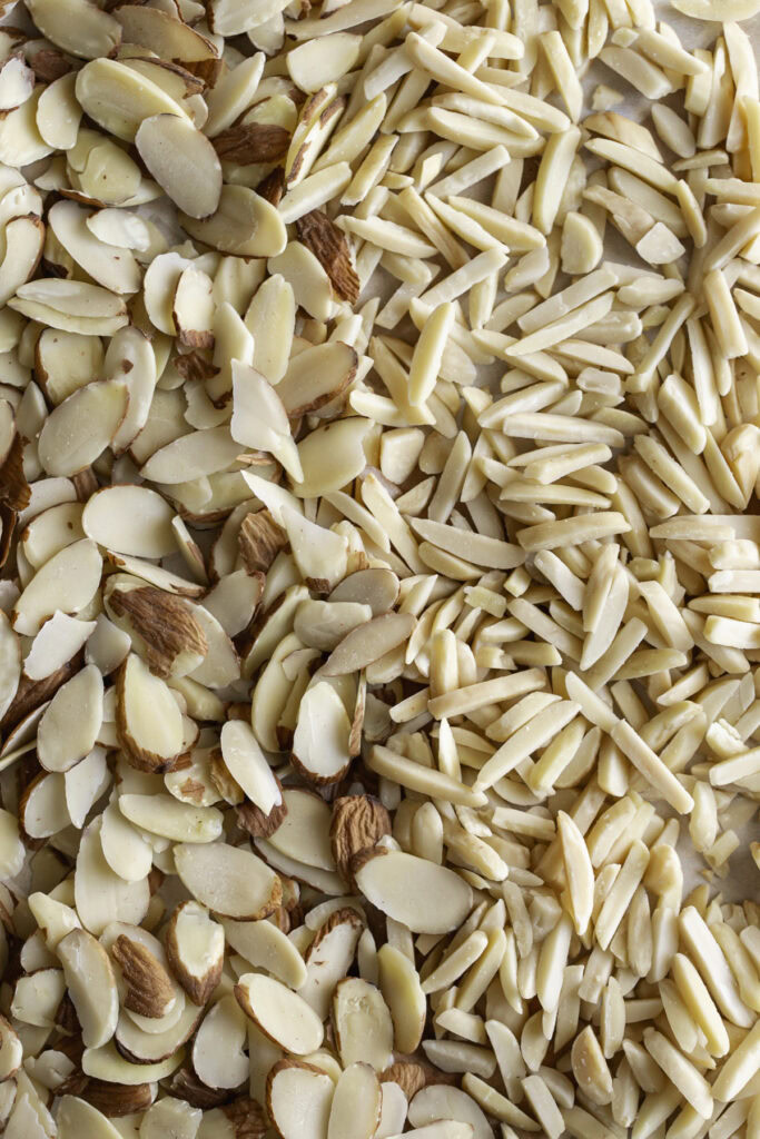 sliced and slivered almonds.