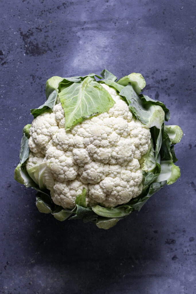 a whole head of cauliflower.