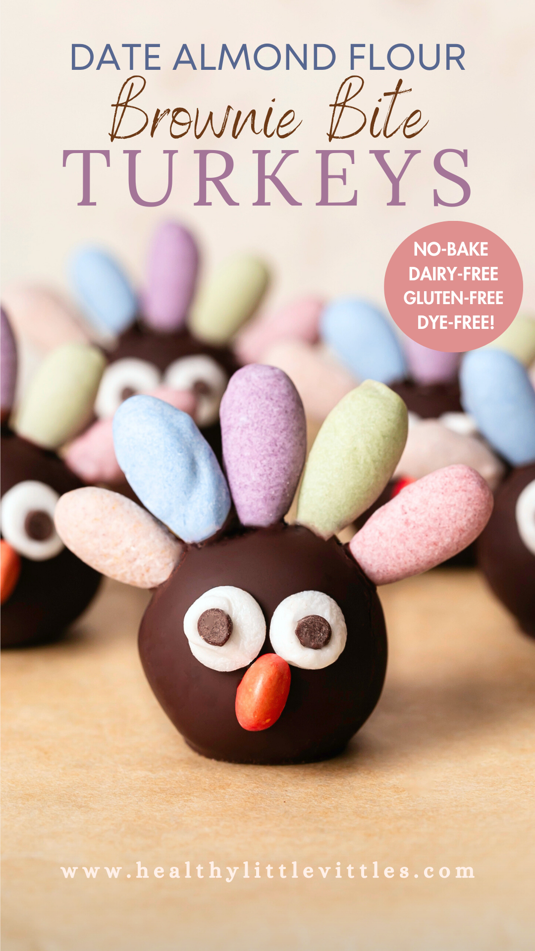 No-Bake Date Almond Flour Brownie Bite Turkeys (dye-free!) - Healthy ...