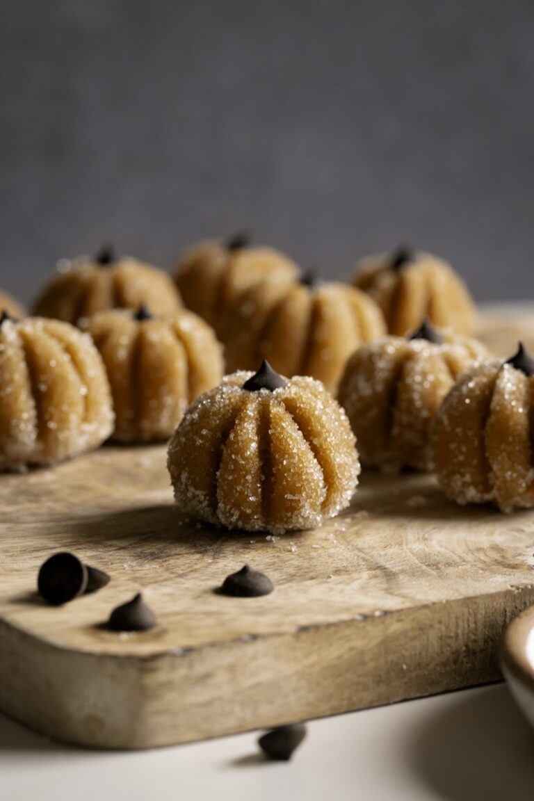 Sugared Almond Flour Pumpkin Cookie Dough Bites