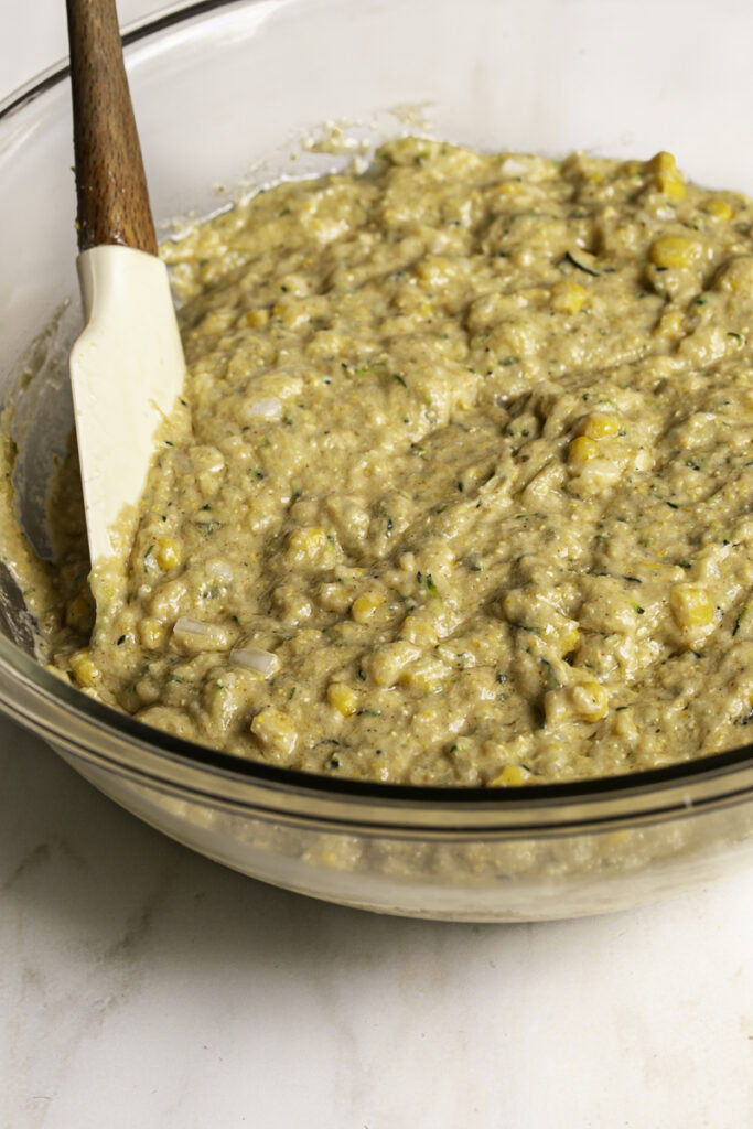 zucchini cornbread muffin batter.