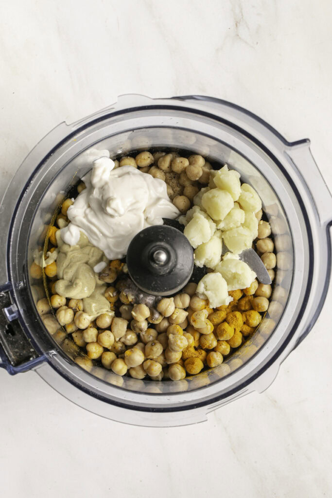 all of the filling ingredients in a food processor.