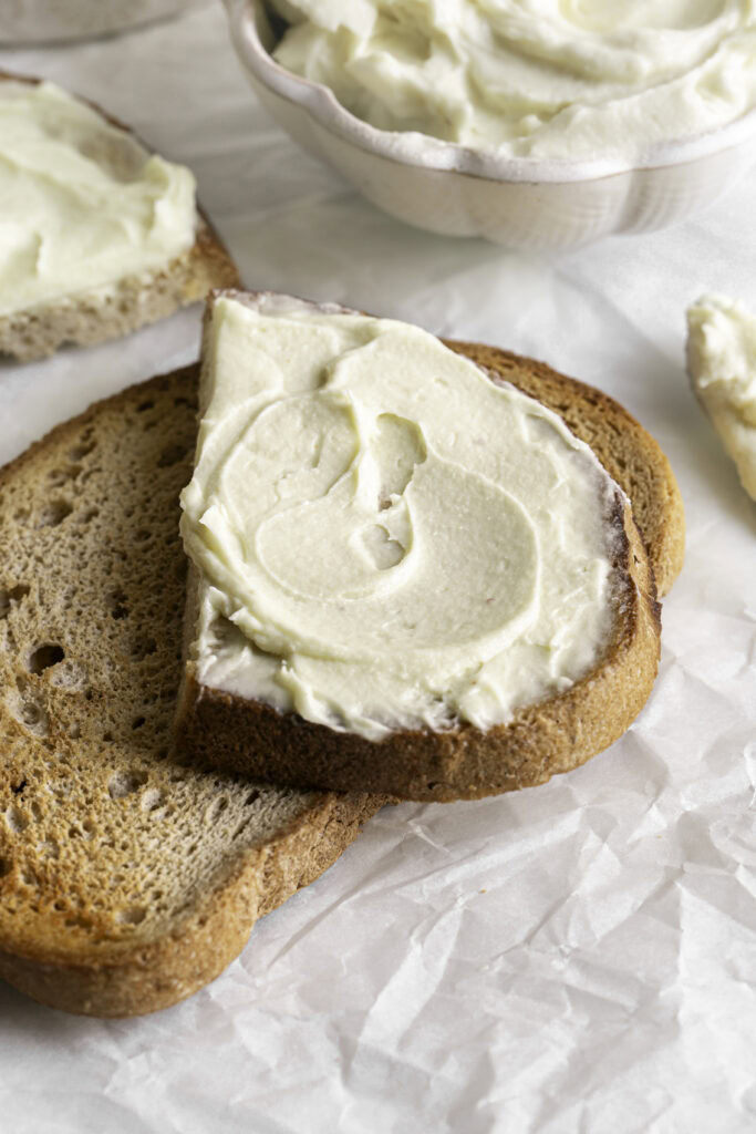 vegan butter spread on toast.
