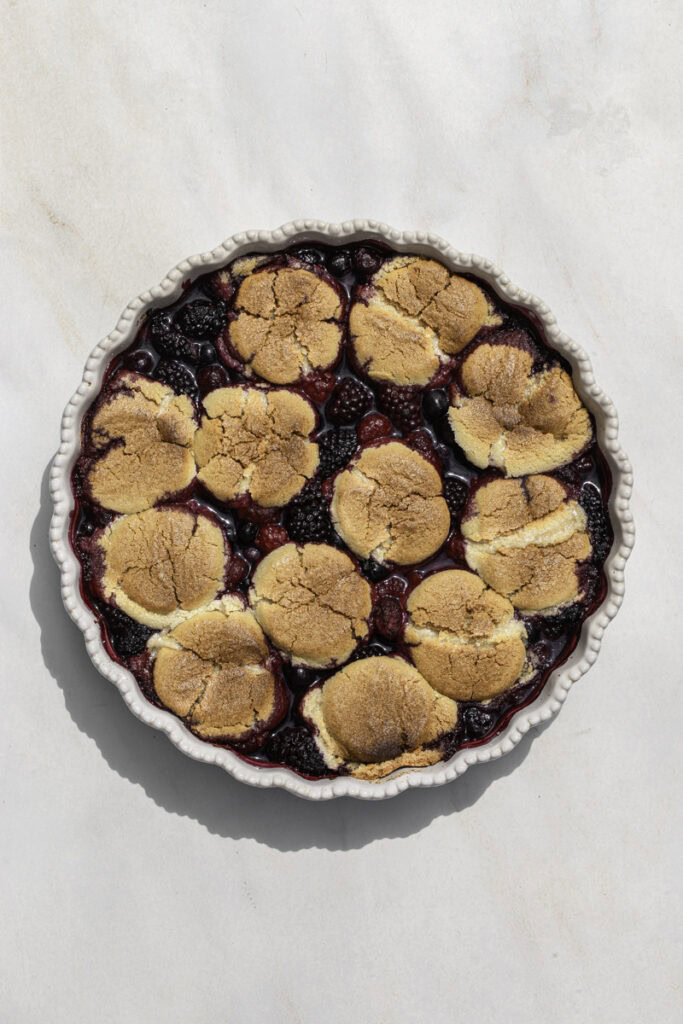 cookie berry cobbler baked.