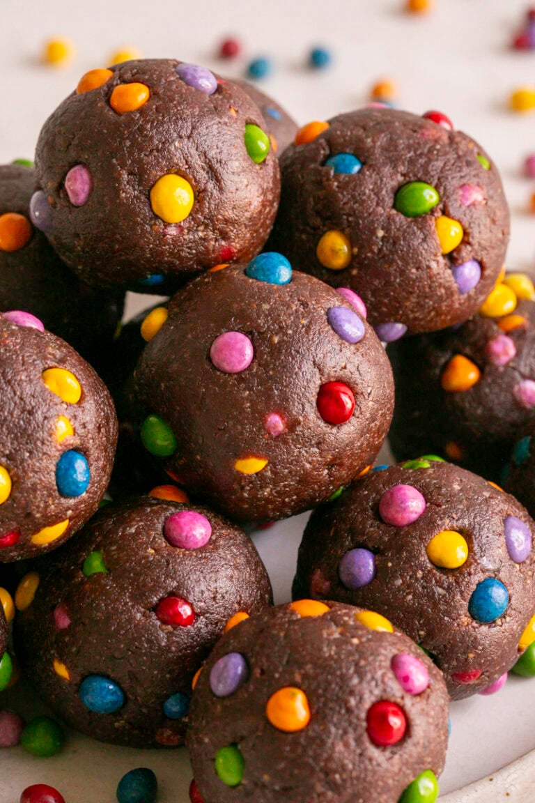 No-Bake Cosmic Brownie Cookie Dough Date Bites