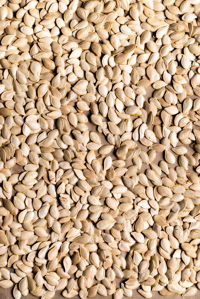 cleaned raw pumpkin seeds.